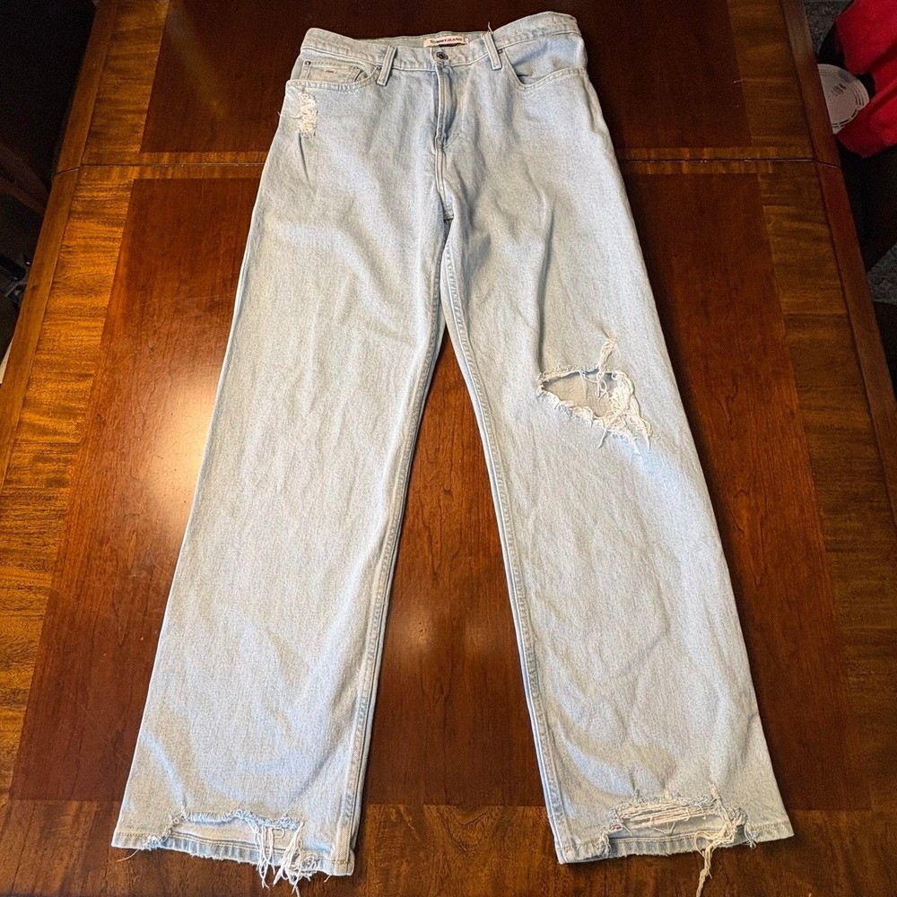 Tommy‎ Jeans Distressed Light Wash Denim Jeans 30x32 Grunge Skater Y2K